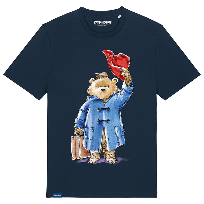 Classic Paddington "Doffing Hat" T-Shirt (Navy)