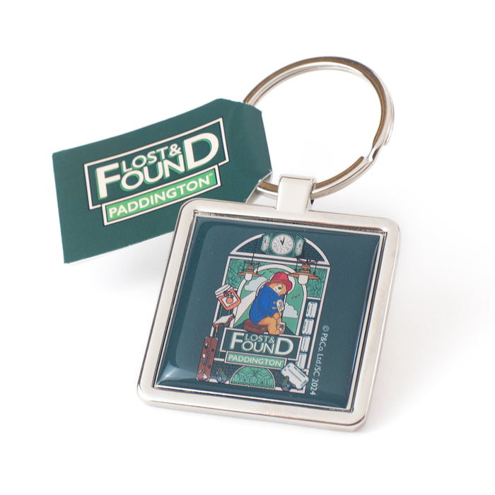 Lost & Found Paddington Metal Keyring Square