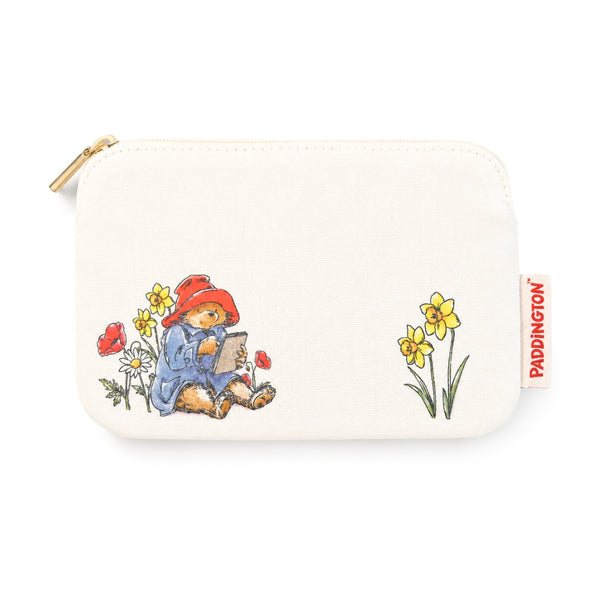 Small pouch purse with Paddington Bear design on a white background
