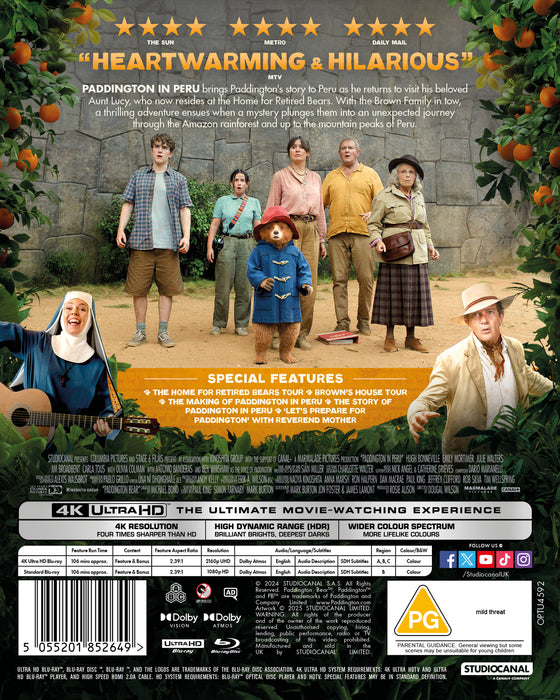 **Pre-Order** PADDINGTON IN PERU (4K ULTRA HD + BLU-RAY)