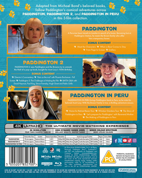 PADDINGTON-3 FILM COLLECTION (4K ULTRA HD + BLU-RAY)