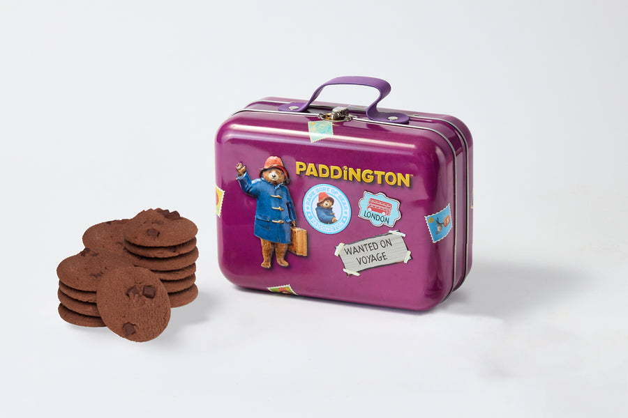 Paddington Purple Suitcase Tin (Chocolate and Orange Cookies)
