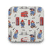 Coaster with Paddington Bear and London-themed design on a white background