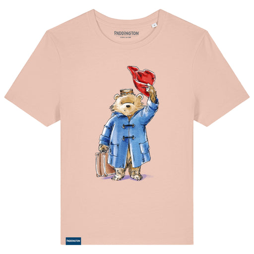 T-shirt with Paddington Bear design on a pink background