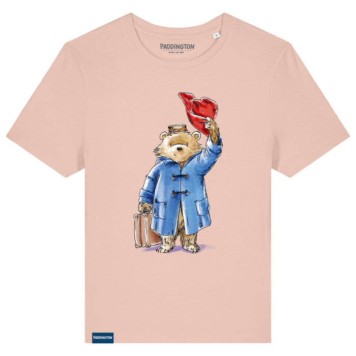 T-shirt with Paddington Bear design on a pink background