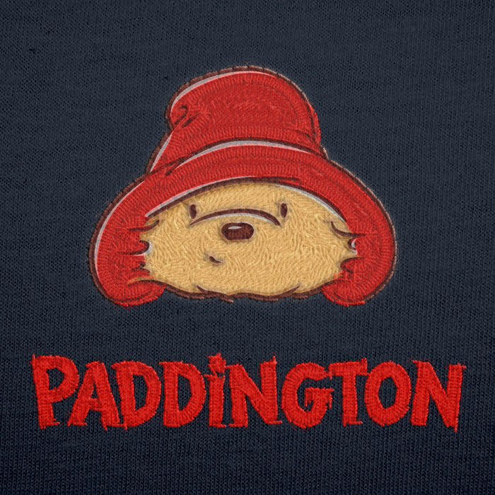 Embroidered official Paddington logo on navy blue