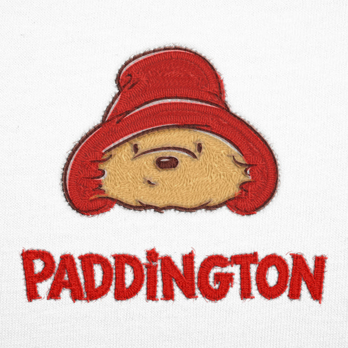 Embroidered official Paddington logo on white