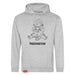 A gray hoodie with a graphic of Paddington bear sitting and holding a jar of marmalade, with the text 'Paddington' at the bottom.