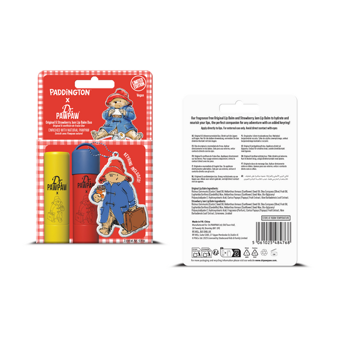 Paddington x Dr.PAWPAW Lip Balm Duo with Keyring