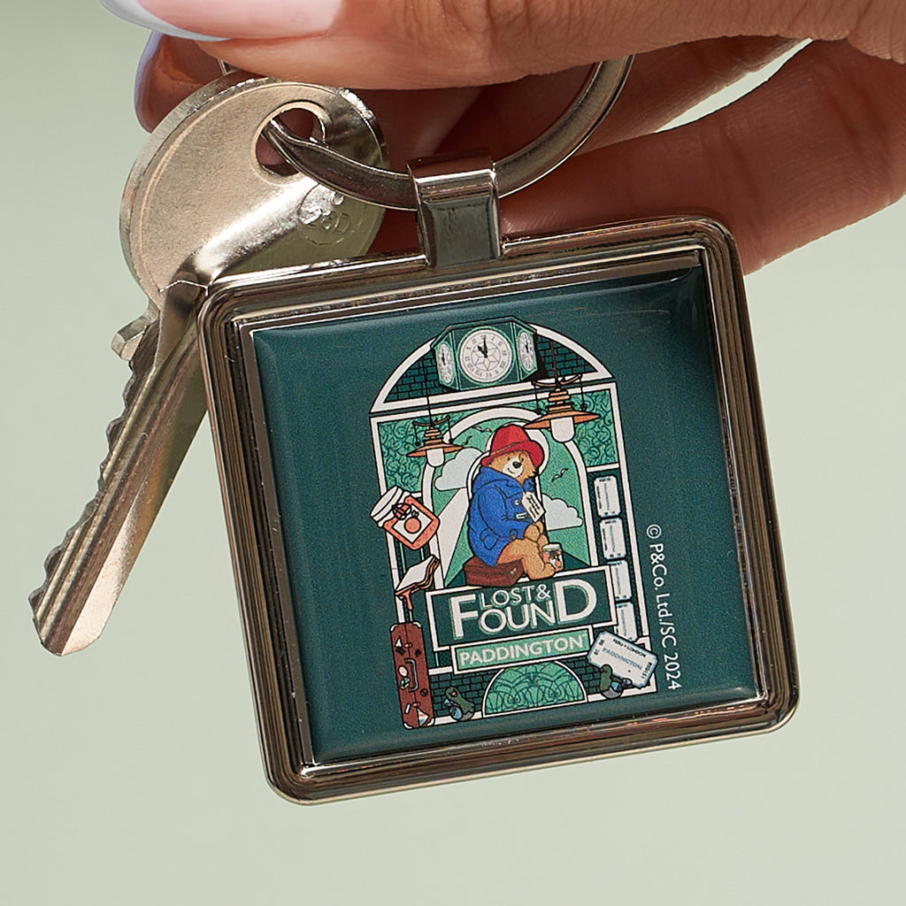 Lost & Found Paddington Metal Keyring Square