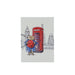 A Paddington Bear fridge magnet with london landscape and red telephone box