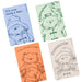 Four small magnets with illustrations of Paddington Bear on a white background