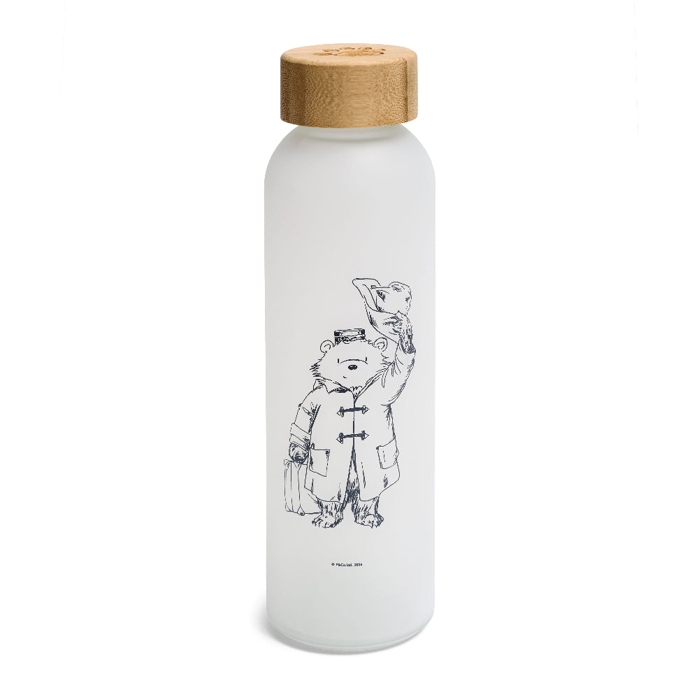 Paddington Sketch Water Bottle | Glass Drinks Bottle — Paddington