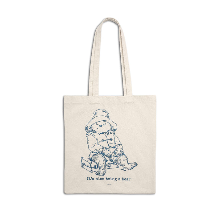 A cream Paddington Its Nice Being A Bear sketch Tote Bag for shopping