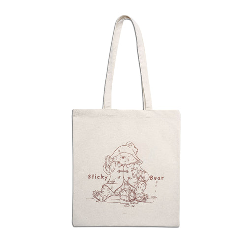 A cream Paddington Sticky Bear sketch Tote Bag for shopping