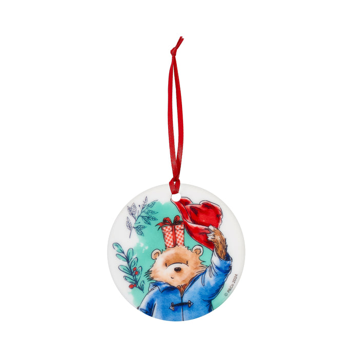 Paddington Christmas Ceramic Ornament 'With Gifts"