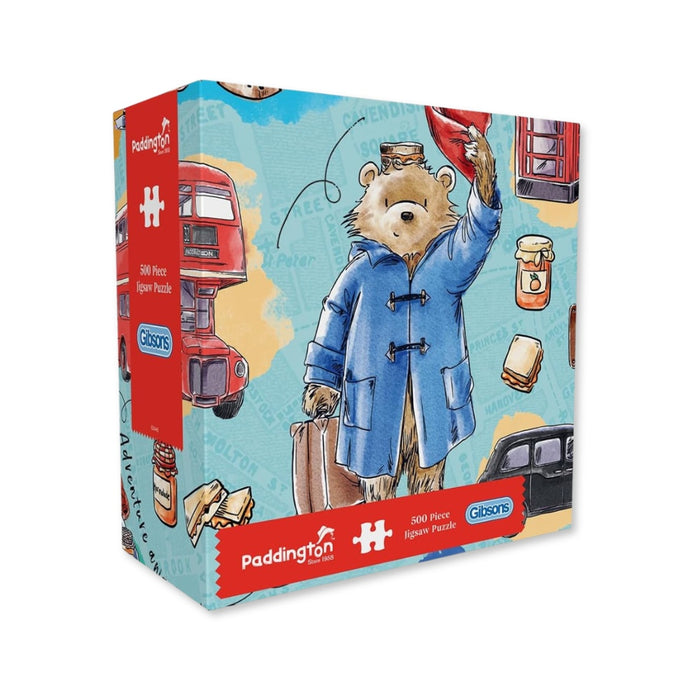 Paddington Bear puzzle box with colorful design on a white background
