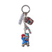 Christmas Keychain with Paddington Bear design carrying xmas gifts, a candy cane and a marmalade jar on a white background