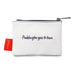 White pouch with 'Paddington goes to town' text and a red tag on a white background