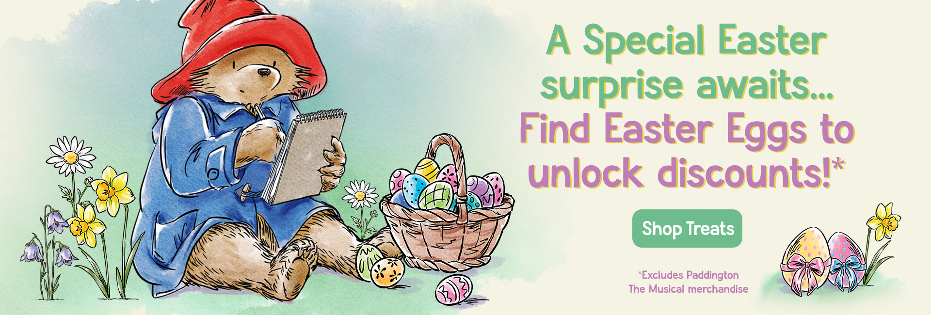 Paddington Easter Promotion Banner with Easter Treats