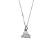 Silver necklace with a unique Paddington pendant on a white background