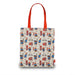 Tote bag with Paddington Bear and London-themed design on a white background