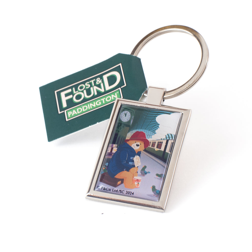 Lost & Found Paddington oblong metal keyring