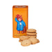 Marmalade cookies with a Paddington Bear-themed tin on a white background