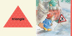 Illustration of a character with a triangle sign and a roadwork sign.