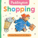Book cover of 'Paddington Shopping' with Paddington Bear illustration.