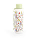 Floral-patterned and Paddington water bottle with a green lid on a white background