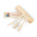 Set of picnic cutlery with a PADDINGTON case on a white background