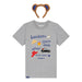 Gray t-shirt with Paddington Bear text and graphics, paired with a headband, on a white background.