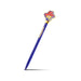 Blue and brass Pen with cartoon paddington the musical topper on a white background