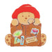 Illustrated teddy bear pzzle with travel-themed accessories on a white background