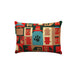 Decorative pillow with geometric pattern on a white background