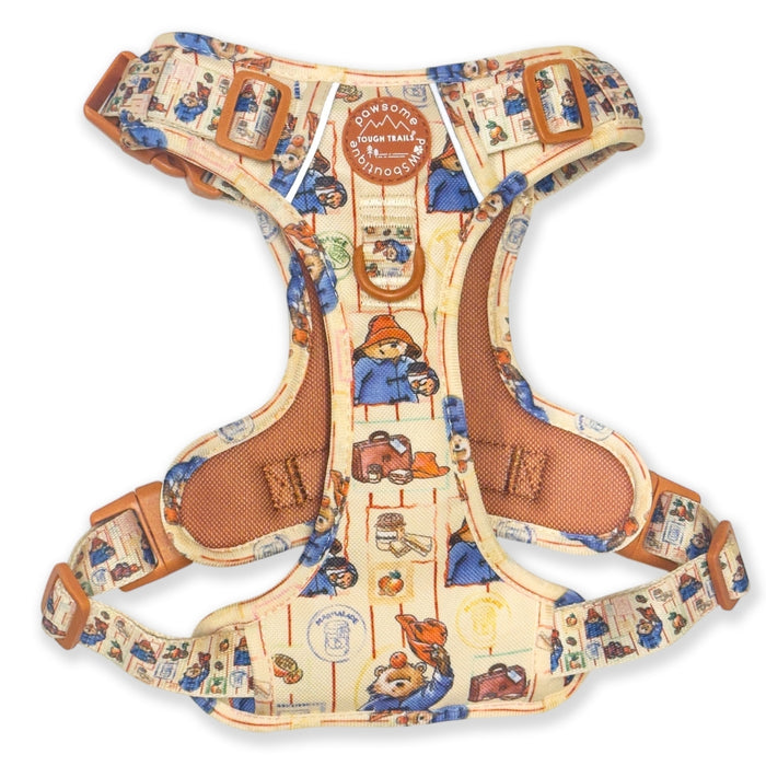 Dog harness with colorful design on a white background