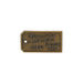 A rectangular pin badge with the text 'Please look after this bear. Thank you.' in a bronze tone.