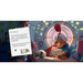 A children's bedroom scene with Paddington bear dressed as a knight sitting by a round window and writing a letter, next to a handwritten note addressed to 'Aunt Lucy'.