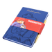 Blue notebook and golden pen with Paddington Bear design on a white background