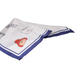 White Paddington bear scarf with blue border featuring cartoon character design on a white background