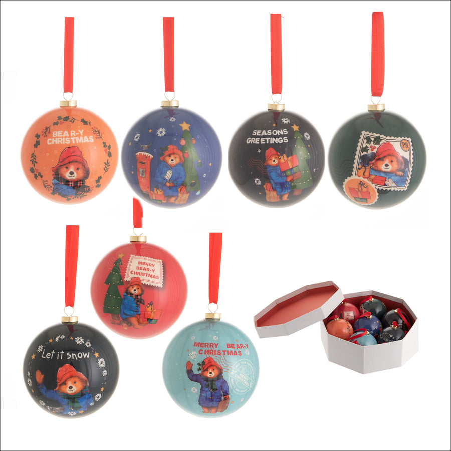 Paddington Set of 7 Plastic Christmas Baubles
