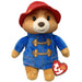 TY Paddington Bear Beanie Boo plush toy with red hat and blue coat, smiling, with a height of 14cm.