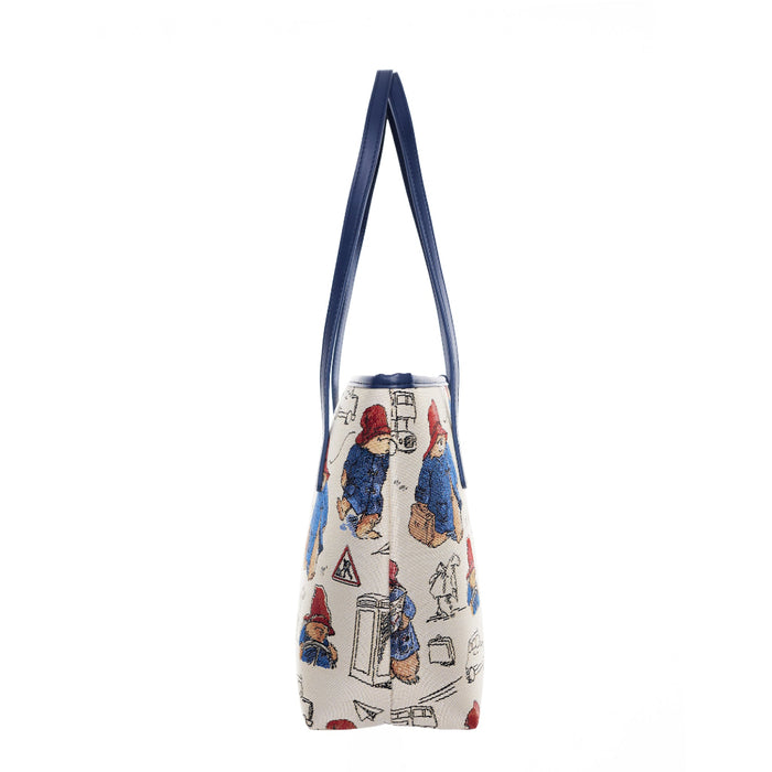Fabric bag with cartoon character design on a white background