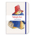 White Paddington bear lined mini journal with illustration of paddington bear and suitcase
