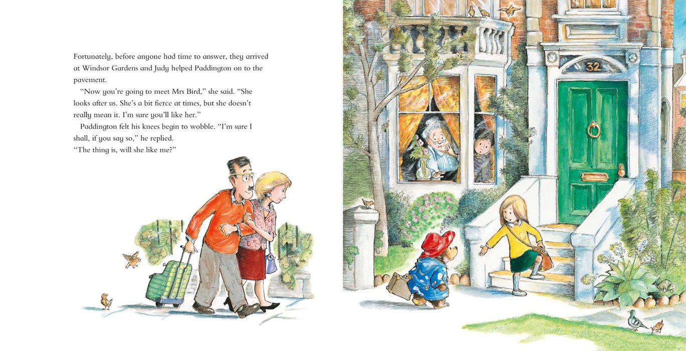 Page from original paddington bear book illustrated with characters and text from the book